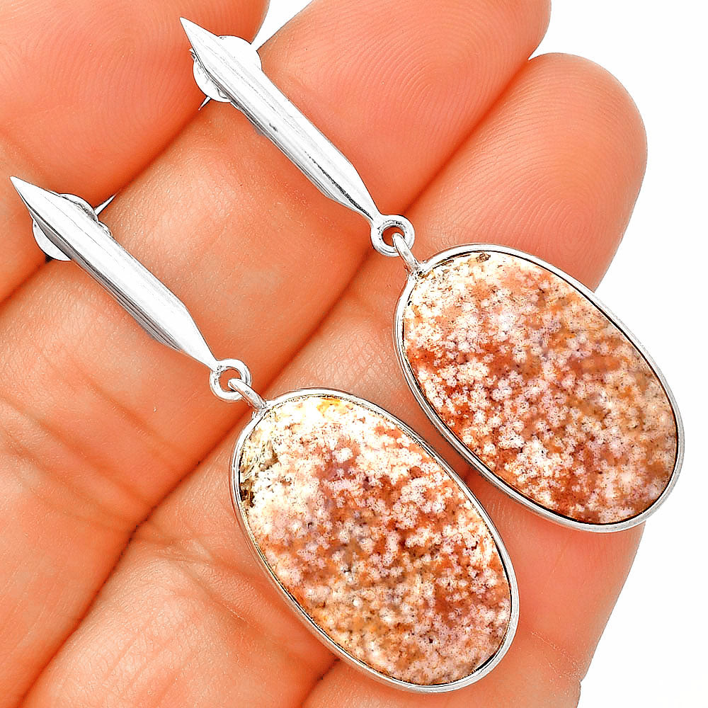 Natural Red Moss Agate Earrings E-1078 SDE83426