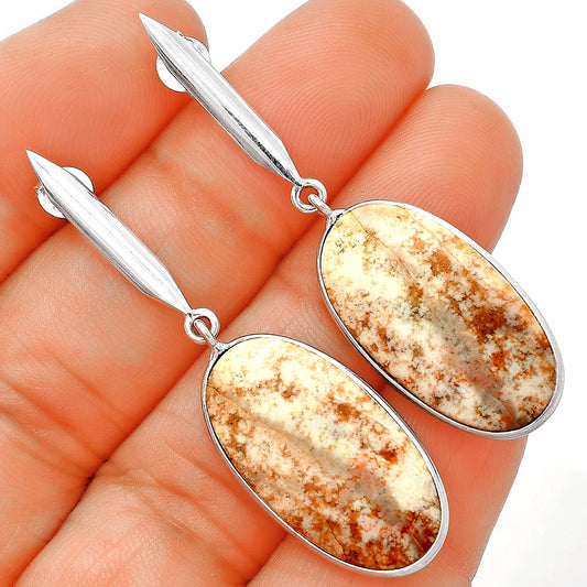 Natural Red Moss Agate Earrings E-1078 SDE83450