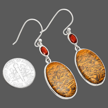 Coquina Fossil Jasper & Garnet Earrings E-1002 SDE83473