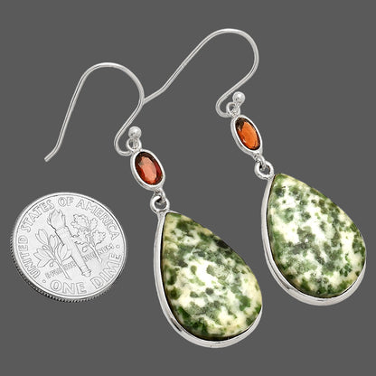 Natural Dioptase & Garnet Earrings E-1002 SDE83474