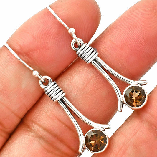 Natural Smoky Quartz - Brazil Earrings E-1046 SDE83582