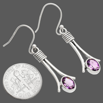 Natural African Amethyst Earrings E-1046 SDE83588