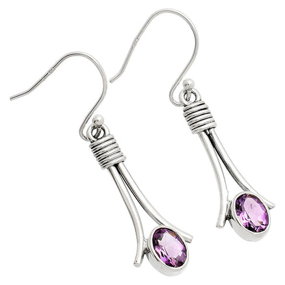 Natural African Amethyst Earrings E-1046 SDE83588