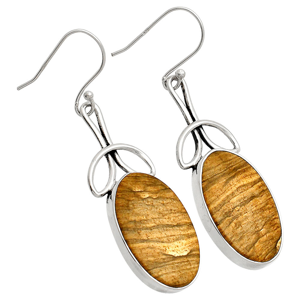 Natural Picture Jasper Earrings E-1197 SDE83713