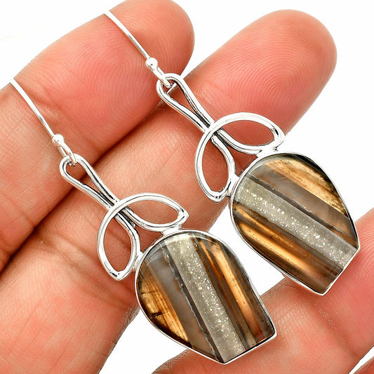 Natural Banded Onyx Earrings E-1197 SDE83722