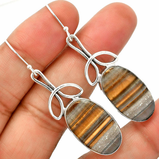 Natural Banded Onyx Earrings E-1197 SDE83724