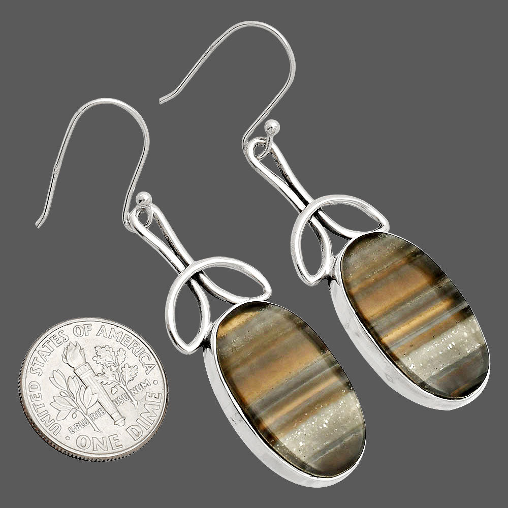 Natural Banded Onyx Earrings E-1197 SDE83724