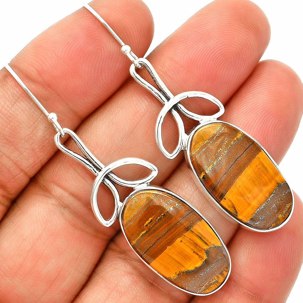 Natural Iron Tiger Eye Earrings E-1197 SDE83726