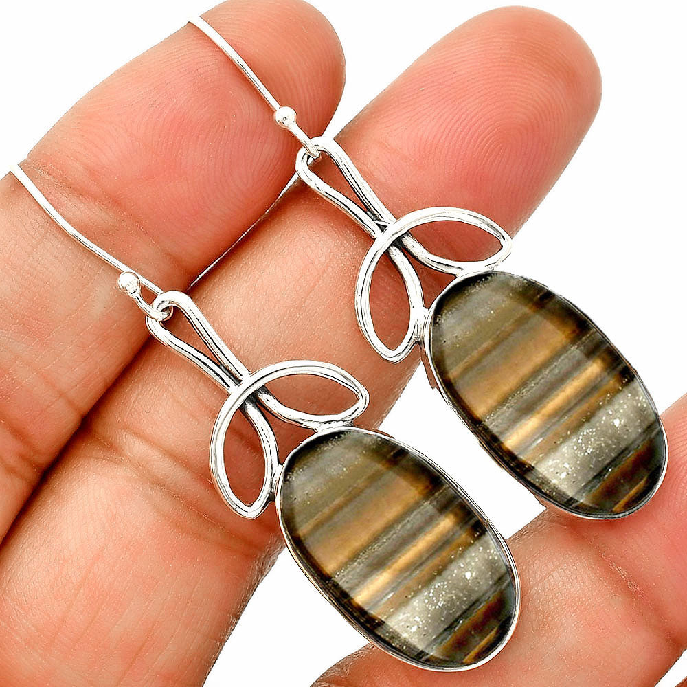 Natural Banded Onyx Earrings E-1197 SDE83732