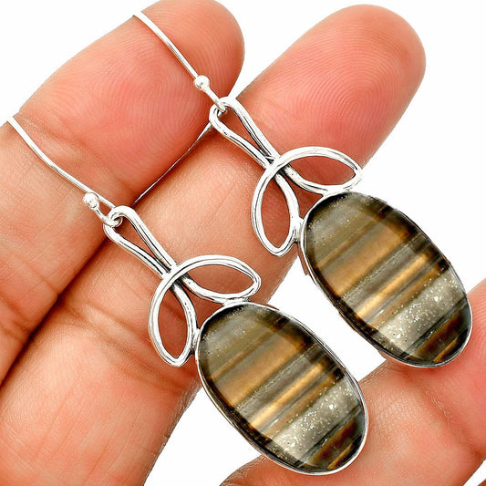 Natural Banded Onyx Earrings E-1197 SDE83732