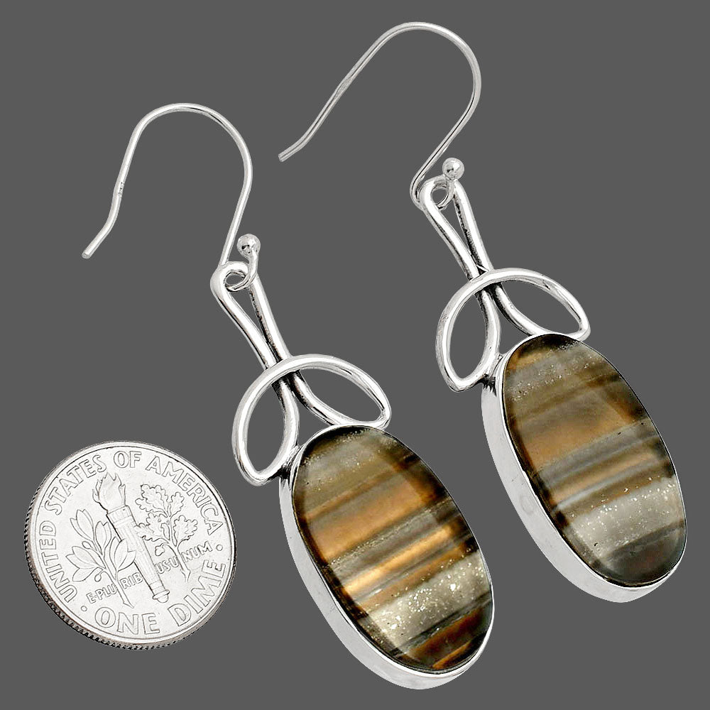 Natural Banded Onyx Earrings E-1197 SDE83732