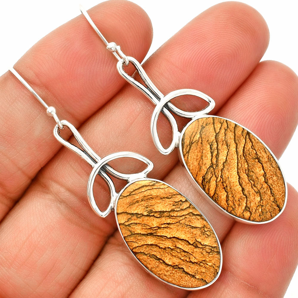 Natural Picture Jasper Earrings E-1197 SDE83745
