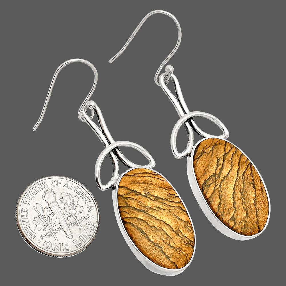 Natural Picture Jasper Earrings E-1197 SDE83745