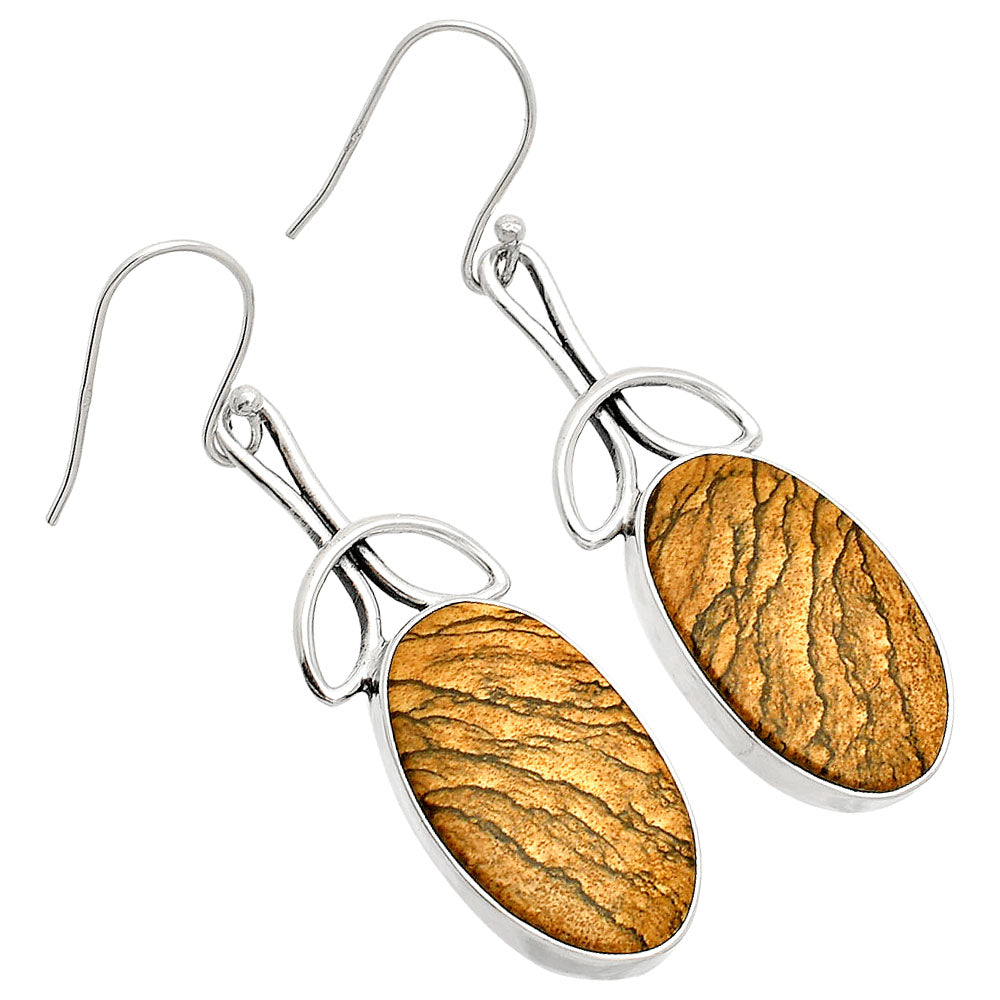 Natural Picture Jasper Earrings E-1197 SDE83745