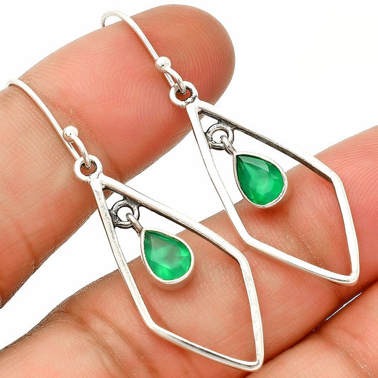 Natural Green Onyx Earrings E-1216 SDE83778