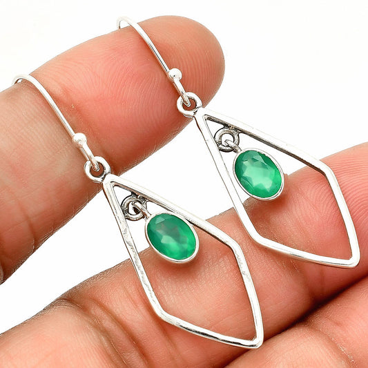Natural Green Onyx Earrings E-1216 SDE83783