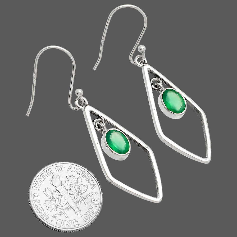 Natural Green Onyx Earrings E-1216 SDE83783