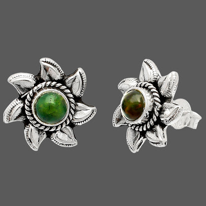 Natural Black Ethiopian Opal Stud Earrings E-1246 SDE83821
