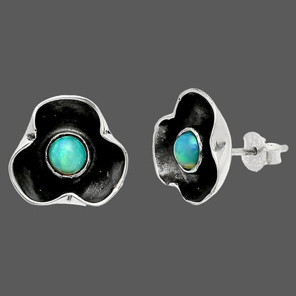 Natural Ethiopian Opal Stud Earrings E-1247 SDE83841