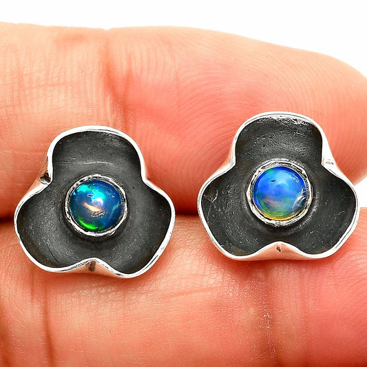 Natural Ethiopian Opal Stud Earrings E-1247 SDE83842