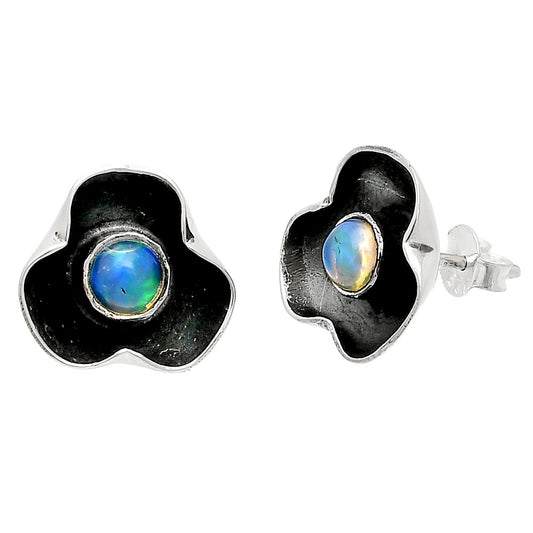 Natural Ethiopian Opal Stud Earrings E-1247 SDE83842