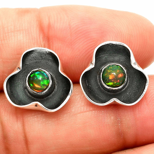 Natural Ethiopian Opal Stud Earrings E-1247 SDE83843