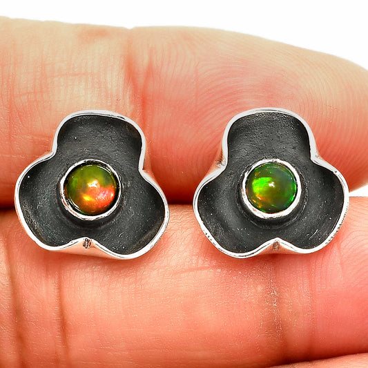 Natural Ethiopian Opal Stud Earrings E-1247 SDE83844