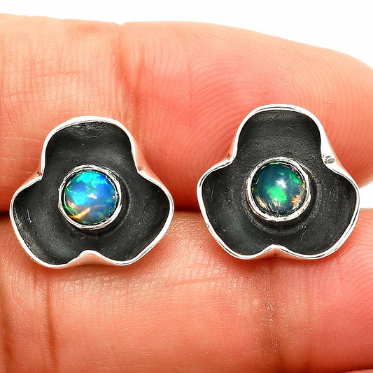 Natural Ethiopian Opal Stud Earrings E-1247 SDE83845