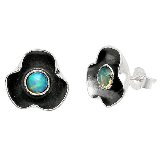 Natural Ethiopian Opal Stud Earrings E-1247 SDE83845