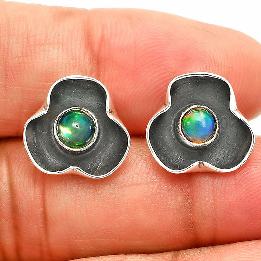 Natural Ethiopian Opal Stud Earrings E-1247 SDE83847