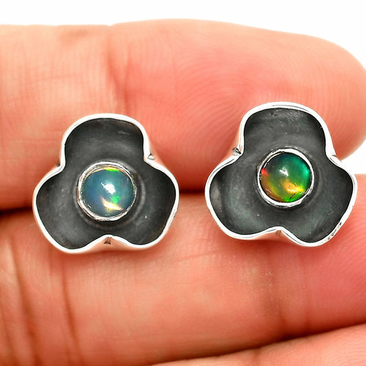 Natural Ethiopian Opal Stud Earrings E-1247 SDE83848