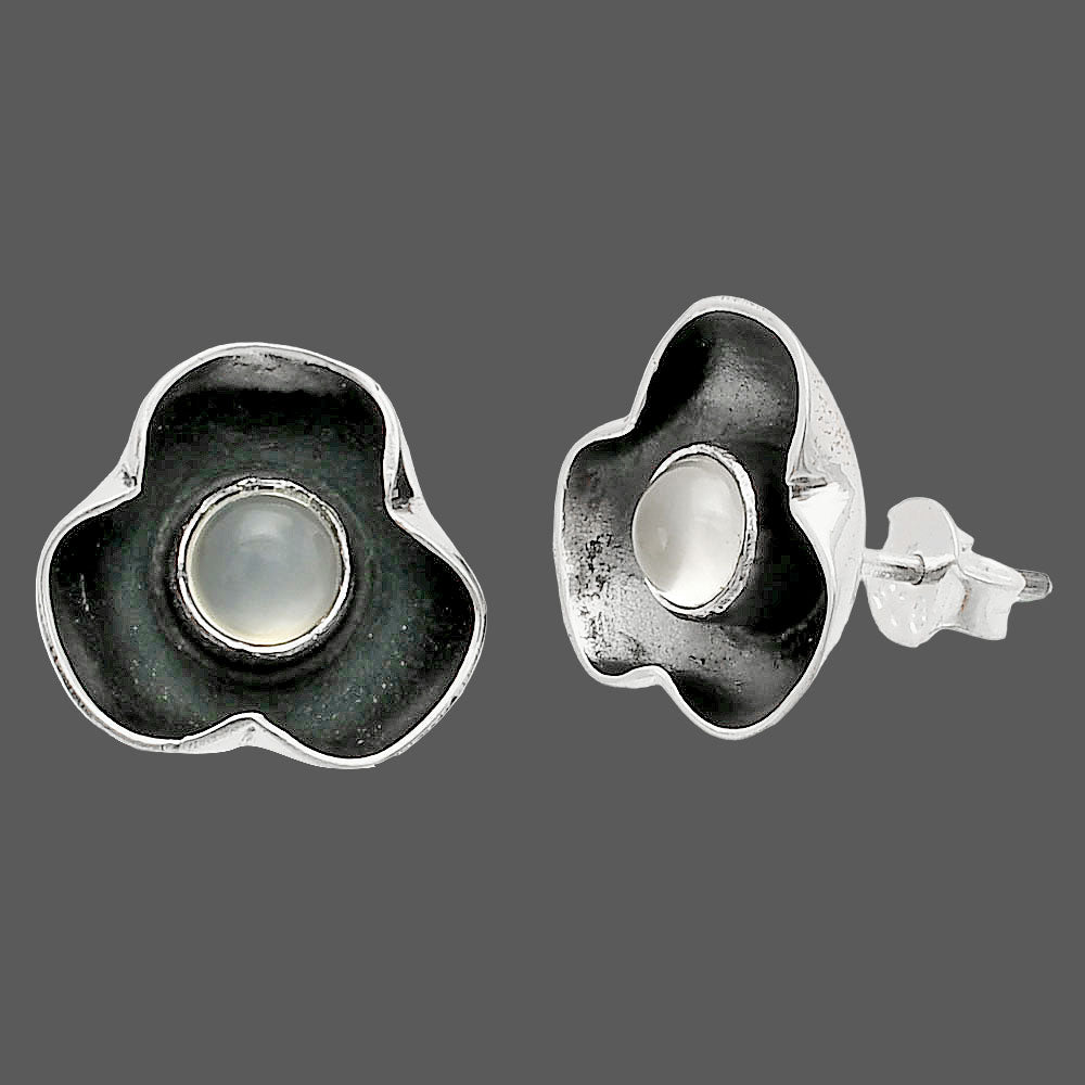Natural Srilankan Moonstone Stud Earrings E-1247 SDE83849