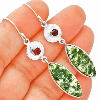 Natural Dioptase & Garnet Earrings E-1081 SDE83850
