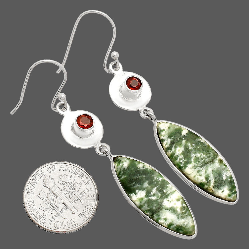 Natural Dioptase & Garnet Earrings E-1081 SDE83850