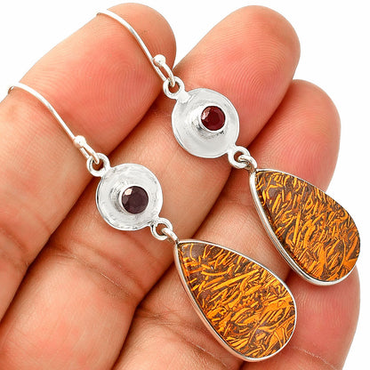 Coquina Fossil Jasper & Garnet Earrings E-1081 SDE83851