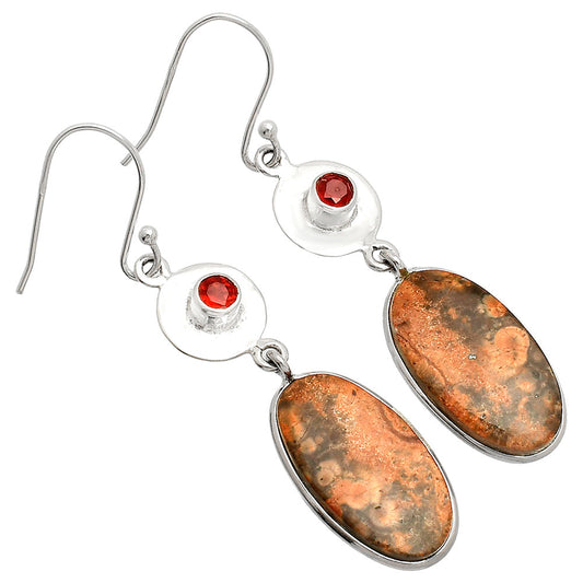 Natural Poppy Jasper & Garnet Earrings E-1081 SDE83874