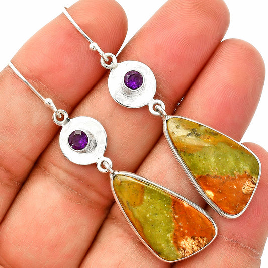 Rocky Butte Picture Jasper & Amethyst Earrings E-1081 SDE83875