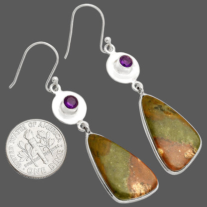 Rocky Butte Picture Jasper & Amethyst Earrings E-1081 SDE83875