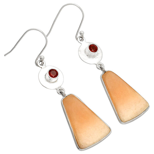 Natural Orange Aventurine & Garnet Earrings E-1081 SDE83895