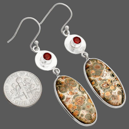 Leopard Skin Jasper & Garnet Earrings E-1081 SDE83897