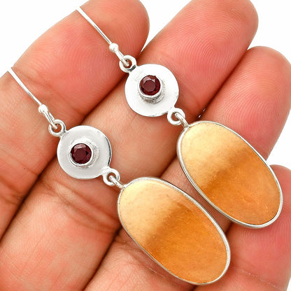 Natural Orange Aventurine & Garnet Earrings E-1081 SDE83902
