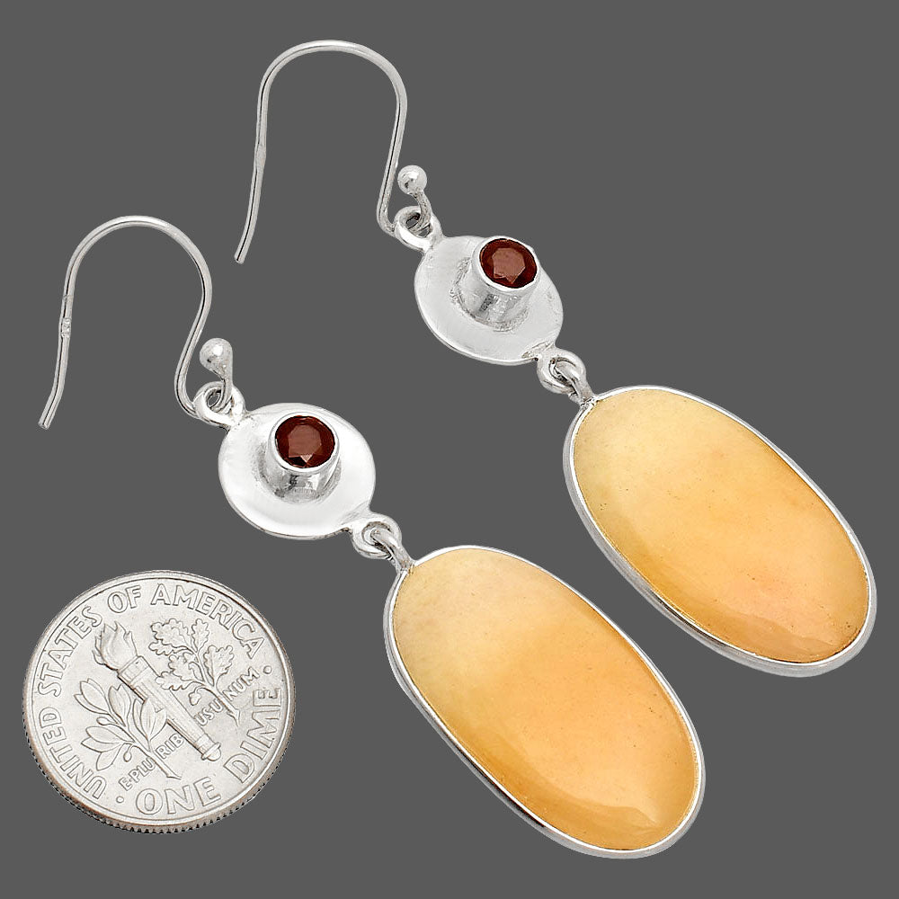 Natural Orange Aventurine & Garnet Earrings E-1081 SDE83902