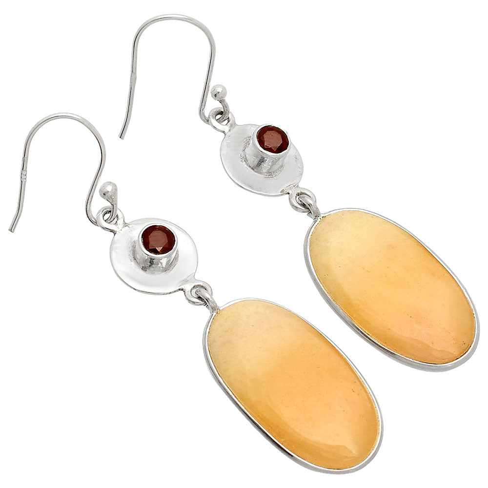 Natural Orange Aventurine & Garnet Earrings E-1081 SDE83902