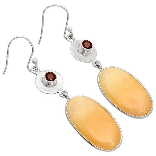 Natural Orange Aventurine & Garnet Earrings E-1081 SDE83902