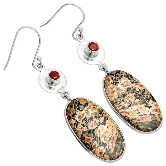 Leopard Skin Jasper & Garnet Earrings E-1081 SDE83903