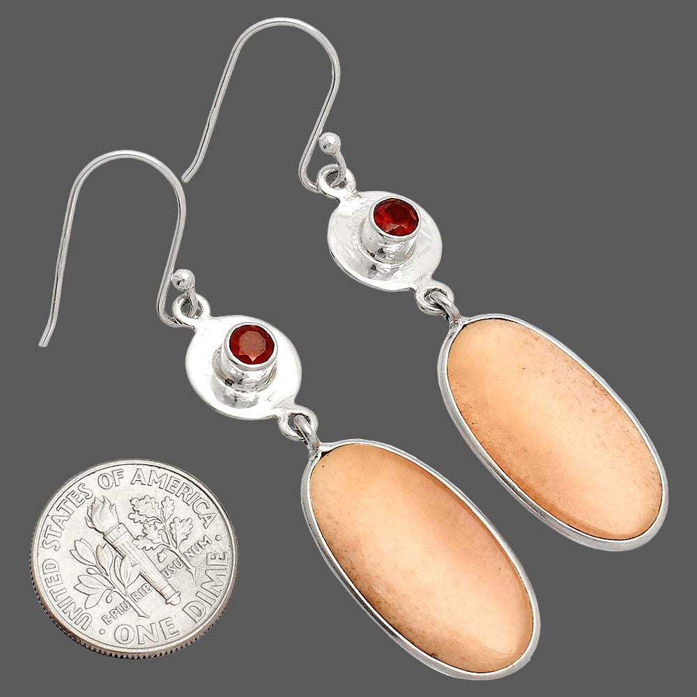Natural Pink Aventurine & Garnet Earrings E-1081 SDE83912