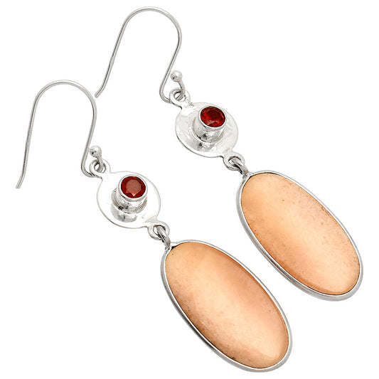Natural Pink Aventurine & Garnet Earrings E-1081 SDE83912