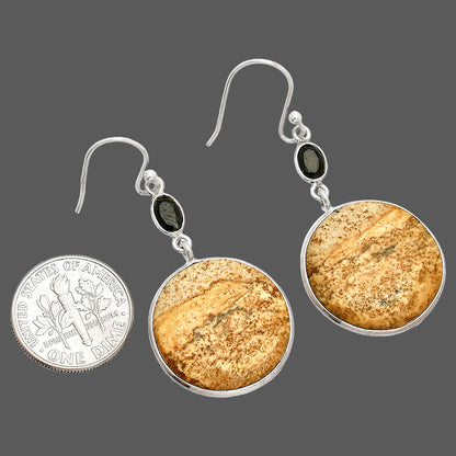 Natural Picture Jasper & Black Onyx Earrings E-1002 SDE83993