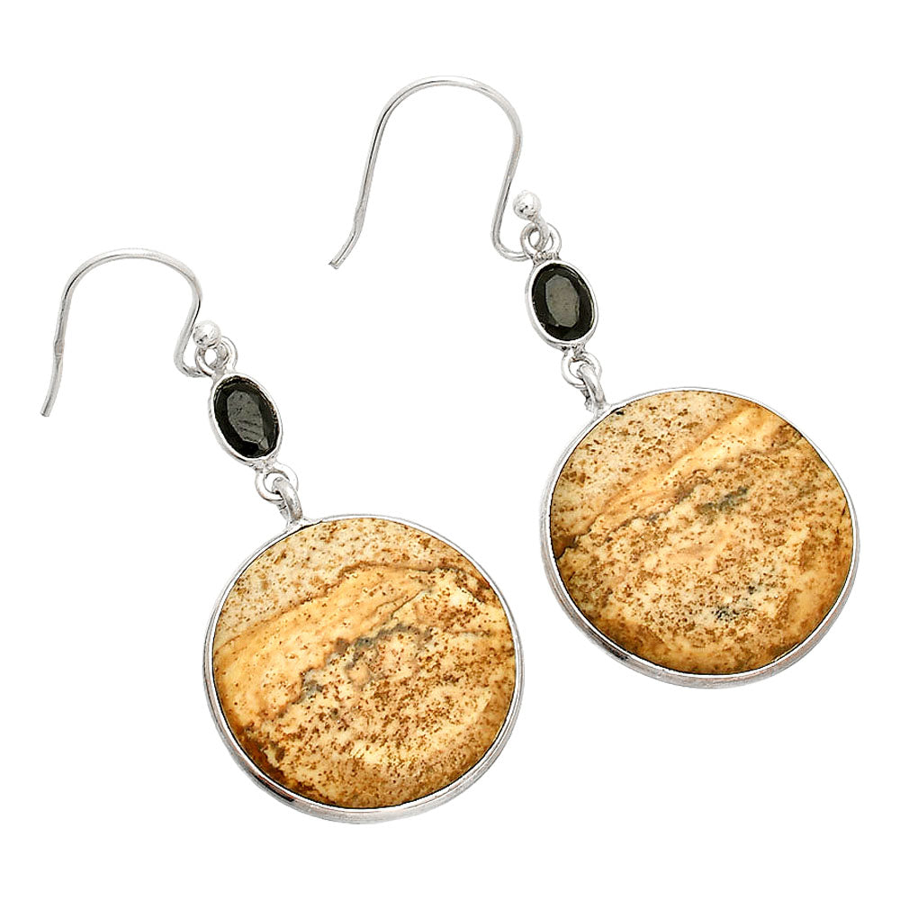 Natural Picture Jasper & Black Onyx Earrings E-1002 SDE83993