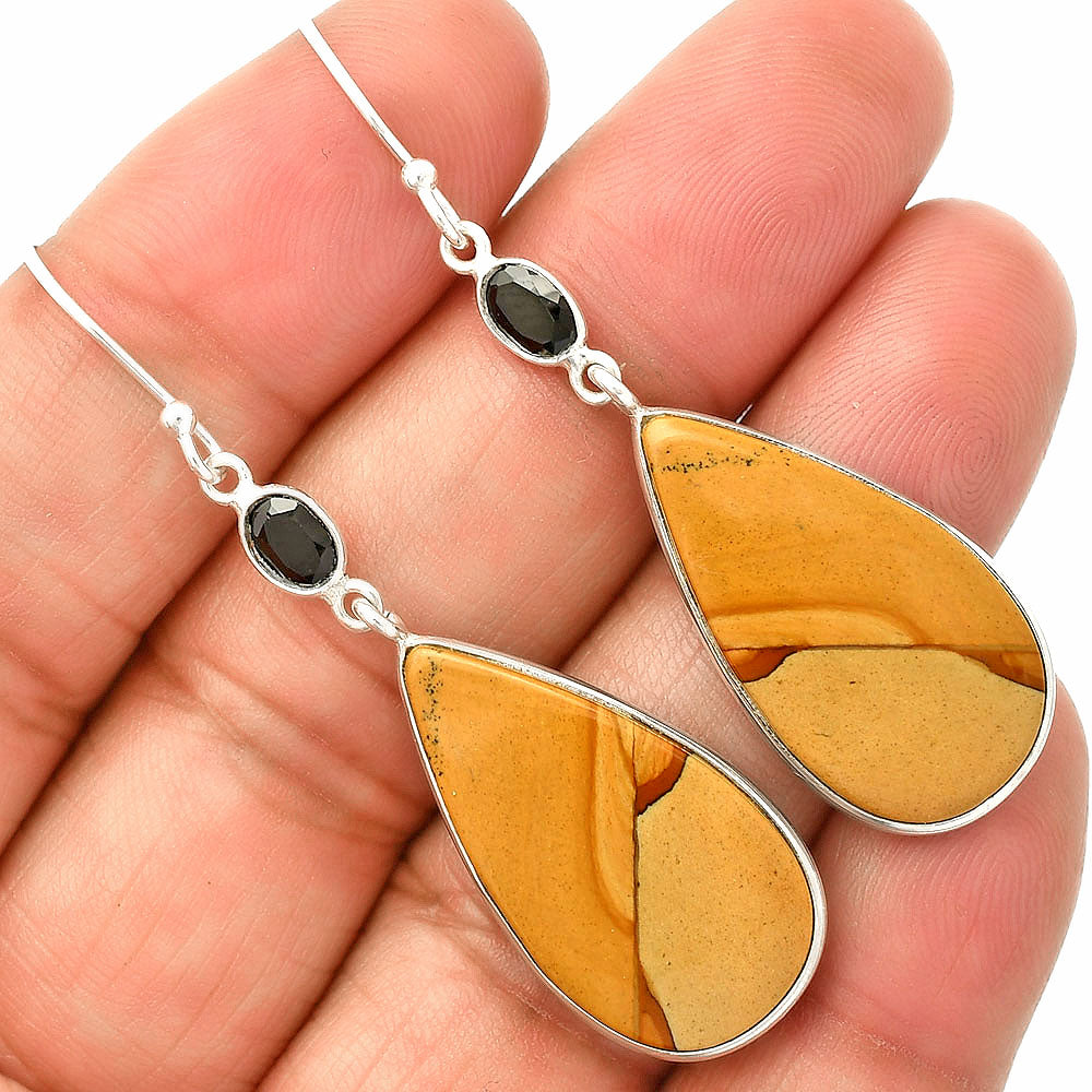 Natural Picture Jasper & Black Onyx Earrings E-1002 SDE83999